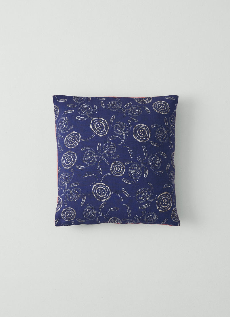 Pomegranate Print Cushion Cover | Indigo Blue/Ecru