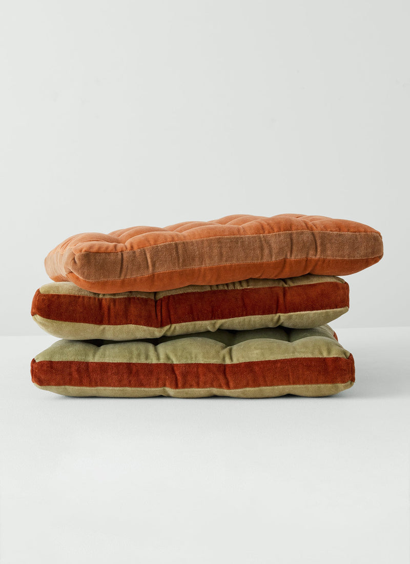 Velvet Seat Pad | Washed Coral/Nutmeg