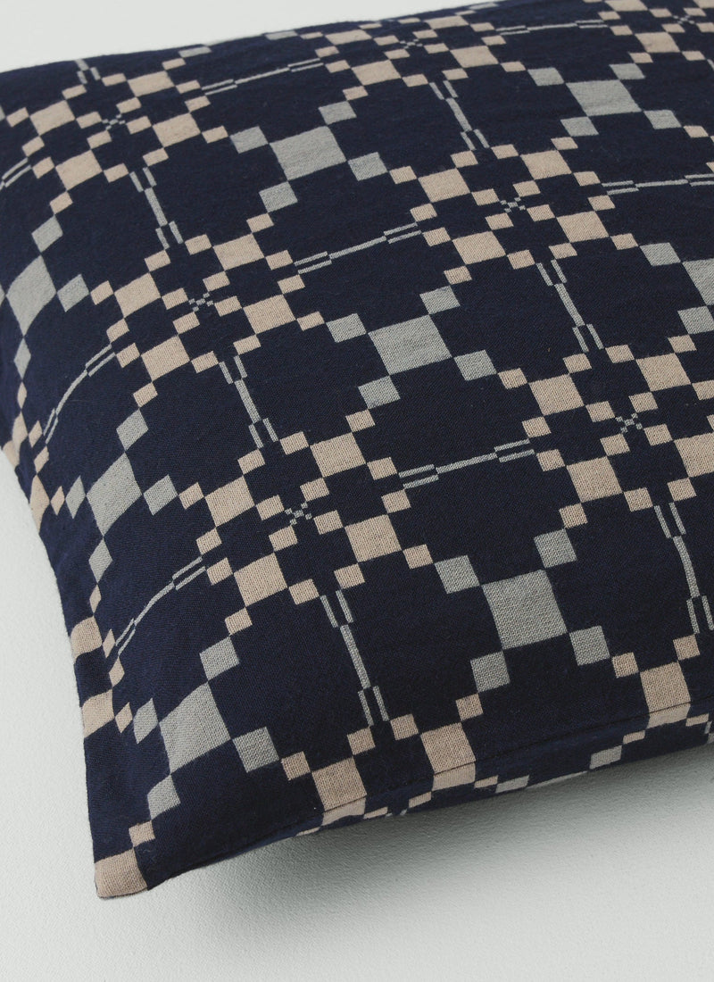 Lattice Cloth Cushion Cover | Indigo