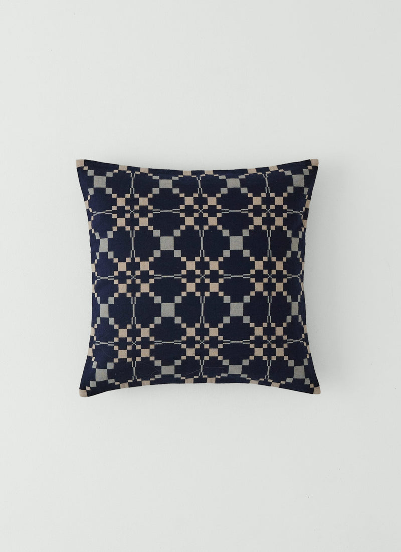 Lattice Cloth Cushion Cover | Indigo