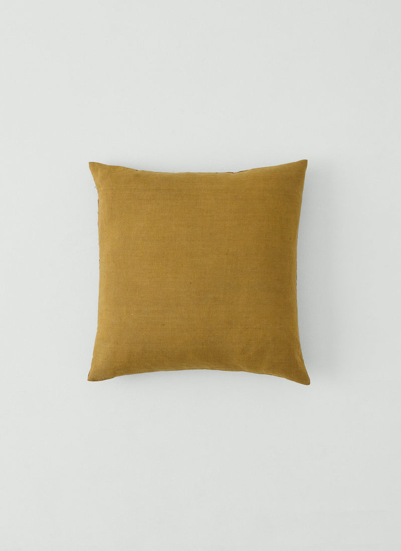 Peggy Angus Small Damask Block Print Cushion Cover | Terracotta/Mulberry