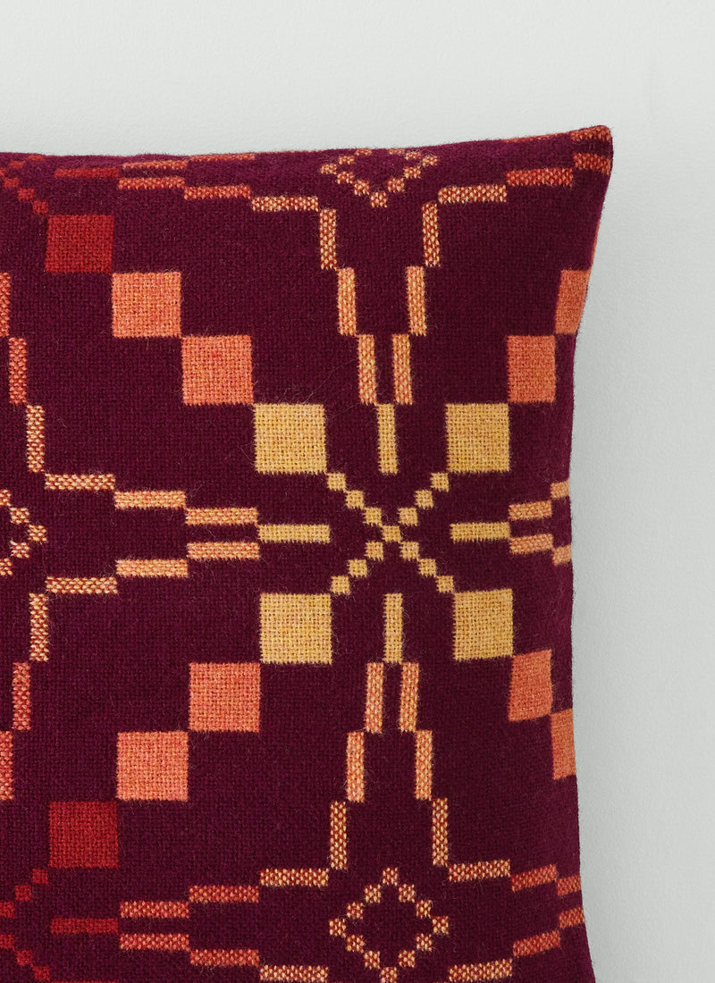Melin Tregwynt Vintage Star Cushion Cover | Plum/Spice
