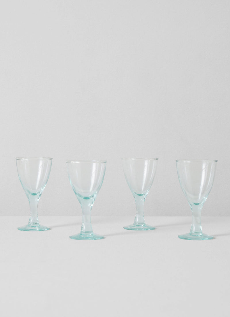 Recycled Bolivian Wine Glasses Set | Clear
