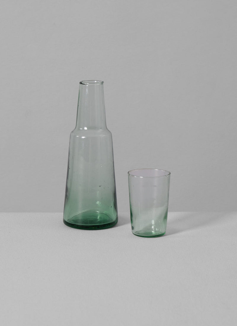Recycled Glass Carafe And Glass Set | Clear