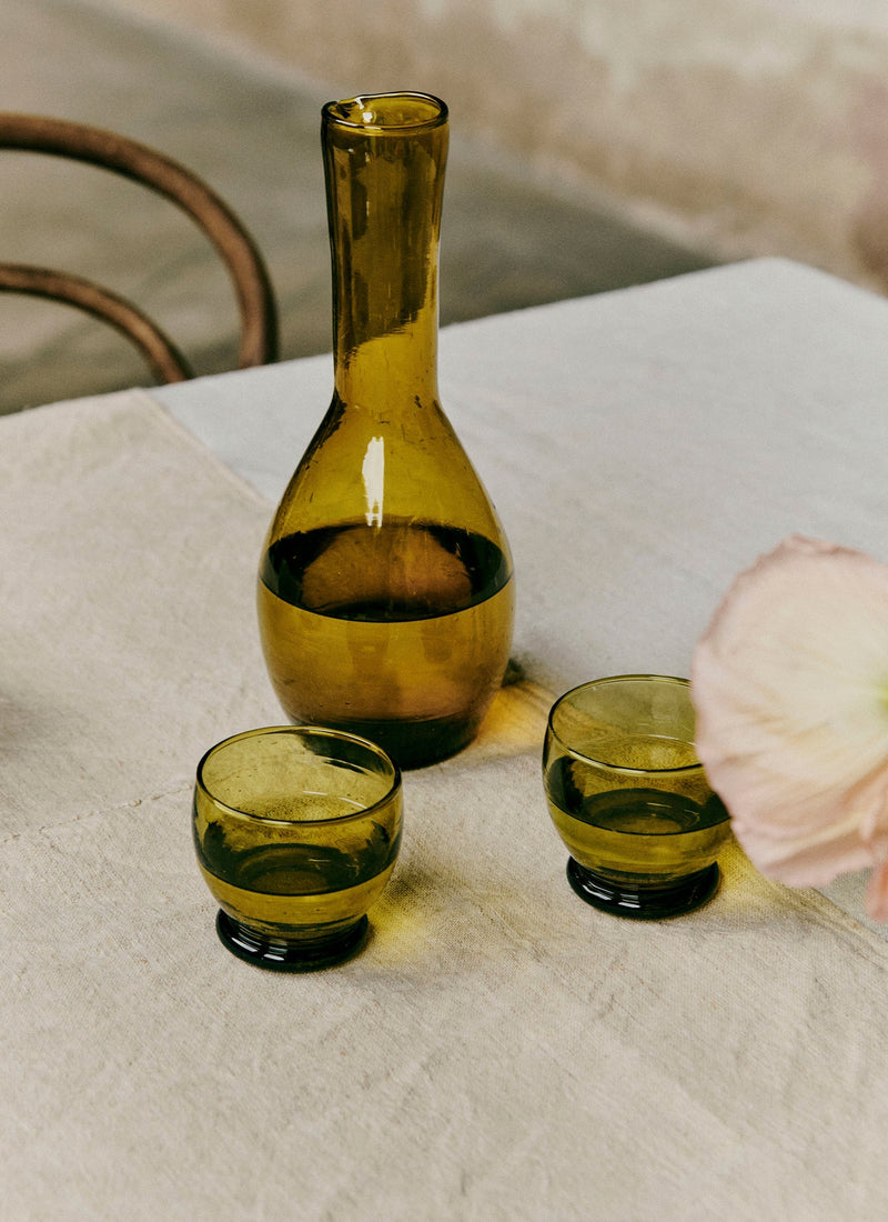 Rounded Moroccan Glasses Set | Amber