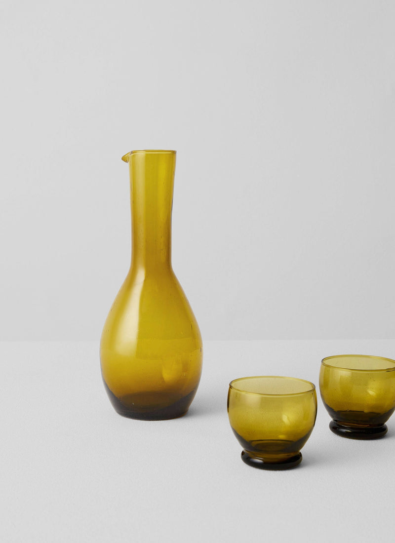 Rounded Moroccan Glasses Set | Amber