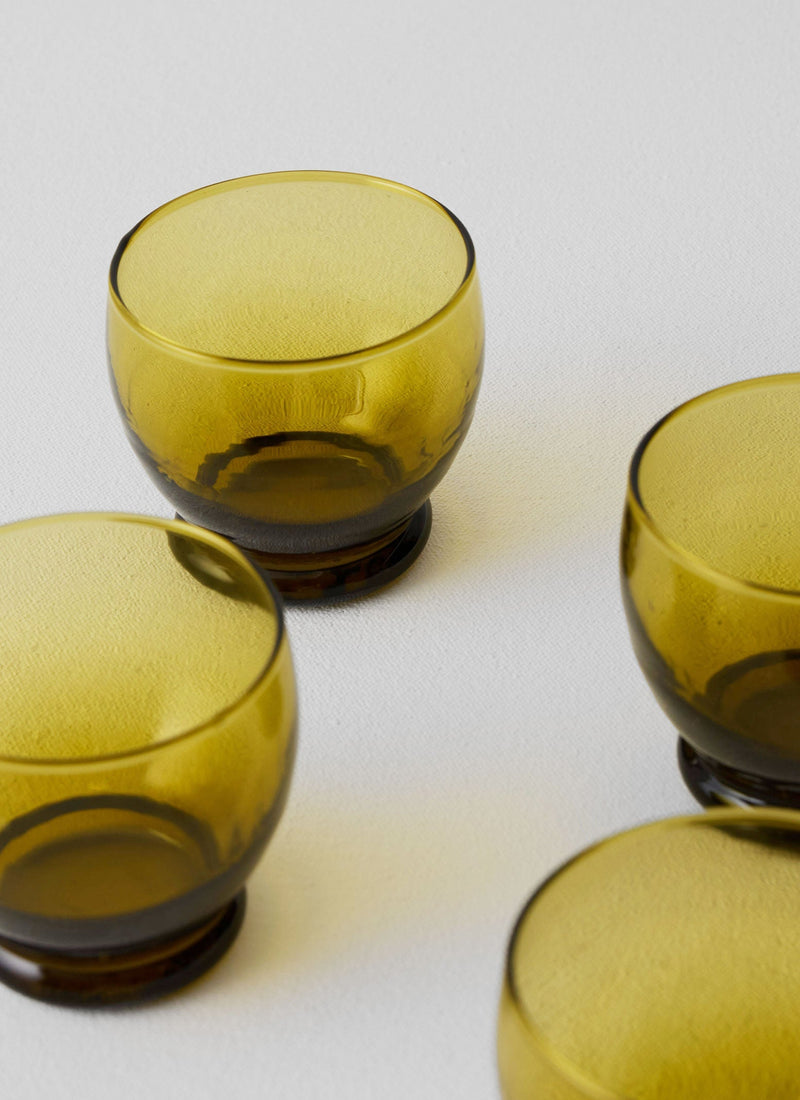 Rounded Moroccan Glasses Set | Amber