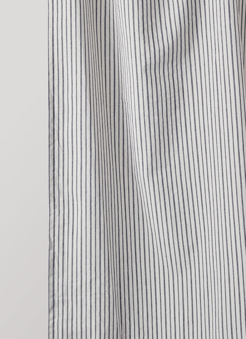 Organic Cotton Pyjama Stripe Shower Curtain | Navy/Ecru