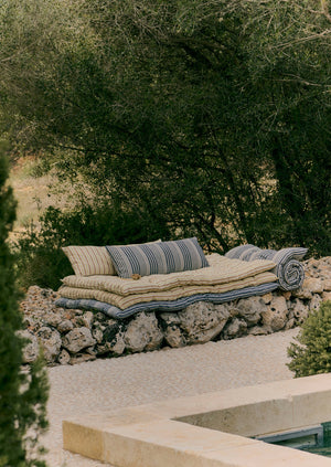 Hand Woven Stripe Summer Mattress | Ecru/Washed Lime