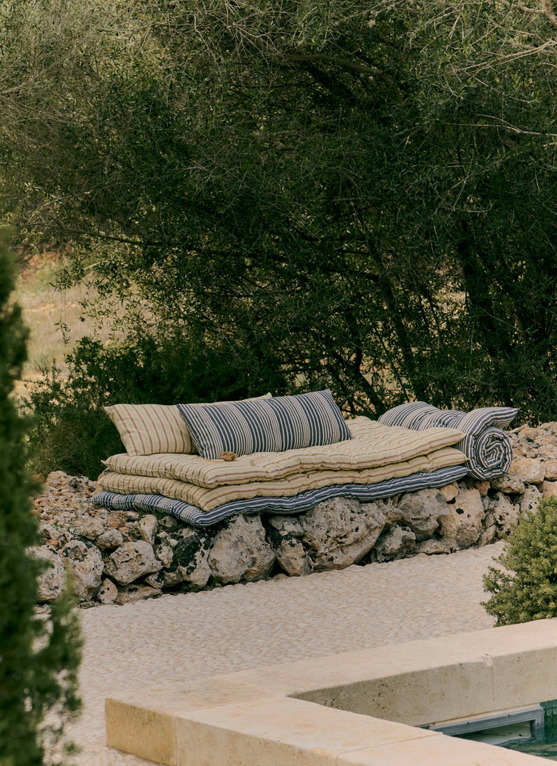 Hand Woven Stripe Summer Mattress | Ecru/Washed Lime