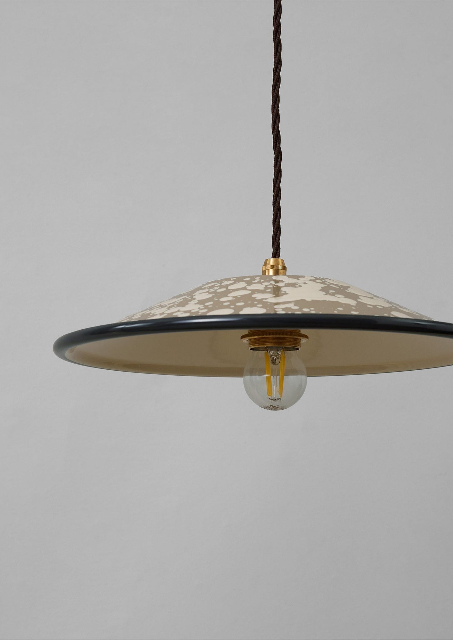 Splatter Enamel Pendant Lamp Shade | Mole/Ecru