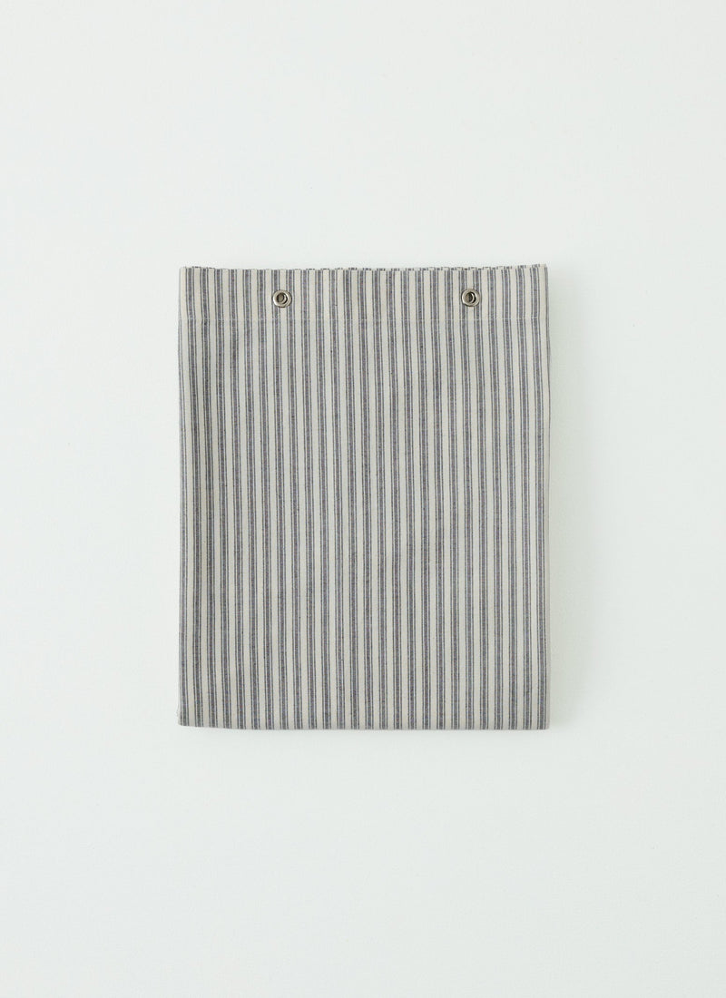 Organic Ticking Stripe Shower Curtain | Ecru/Graphite