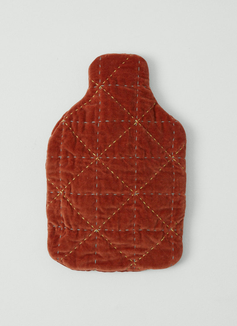 Quilted Velvet Hot Water Bottle Cover | Corallite