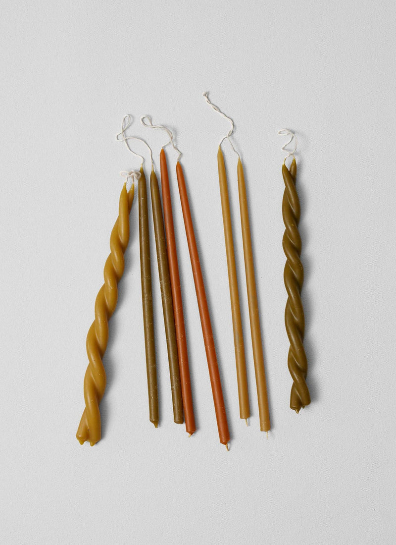Skar Organics Beeswax Twist Dinner Candle | Natural