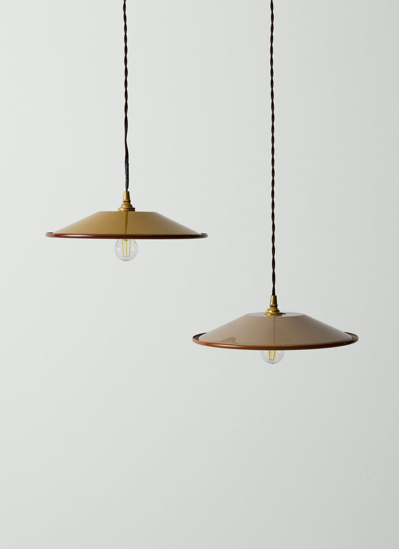 Enamel Pendant Lamp Shade | Ochre/Chestnut