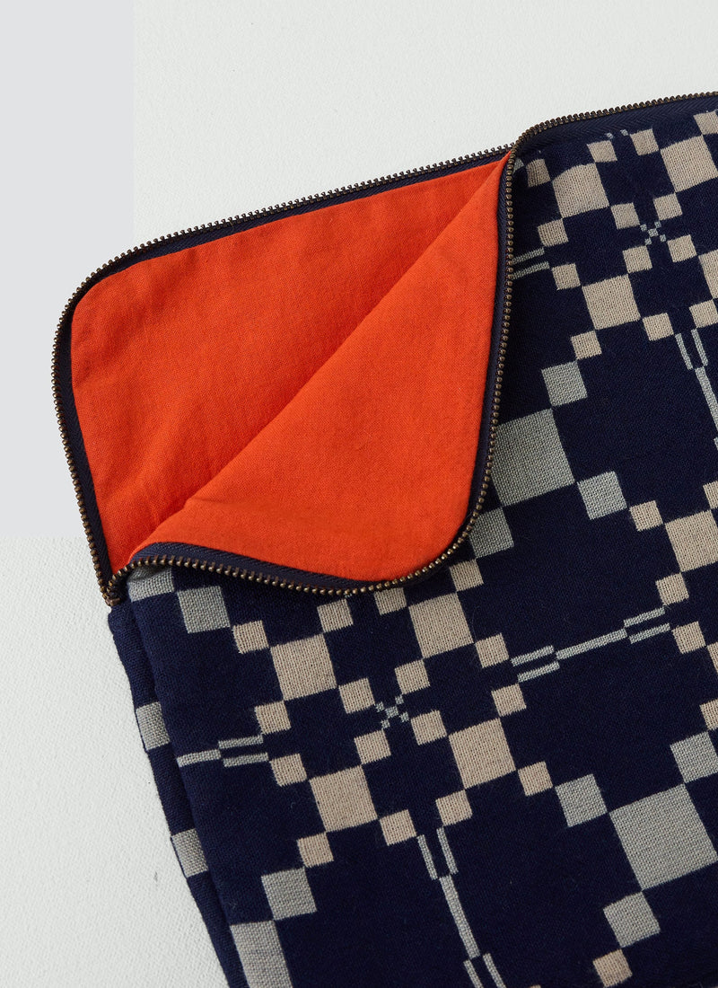 Lattice Cloth Laptop Sleeve | Indigo