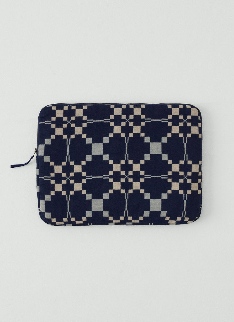 Lattice Cloth Laptop Sleeve | Indigo