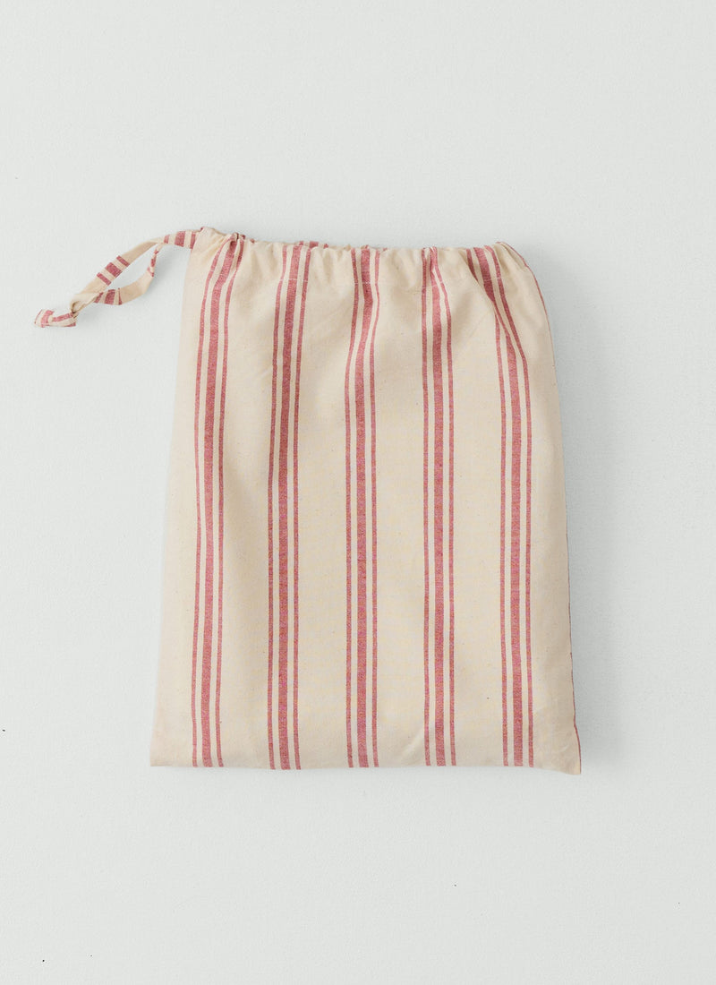 Rhode Stripe Shower Curtain | Ecru/Poppy