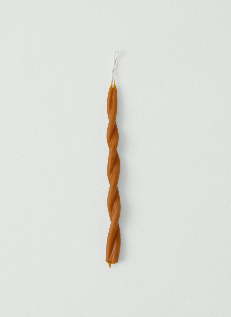 Skar Organics Beeswax Twist Dinner Candle | Paprika