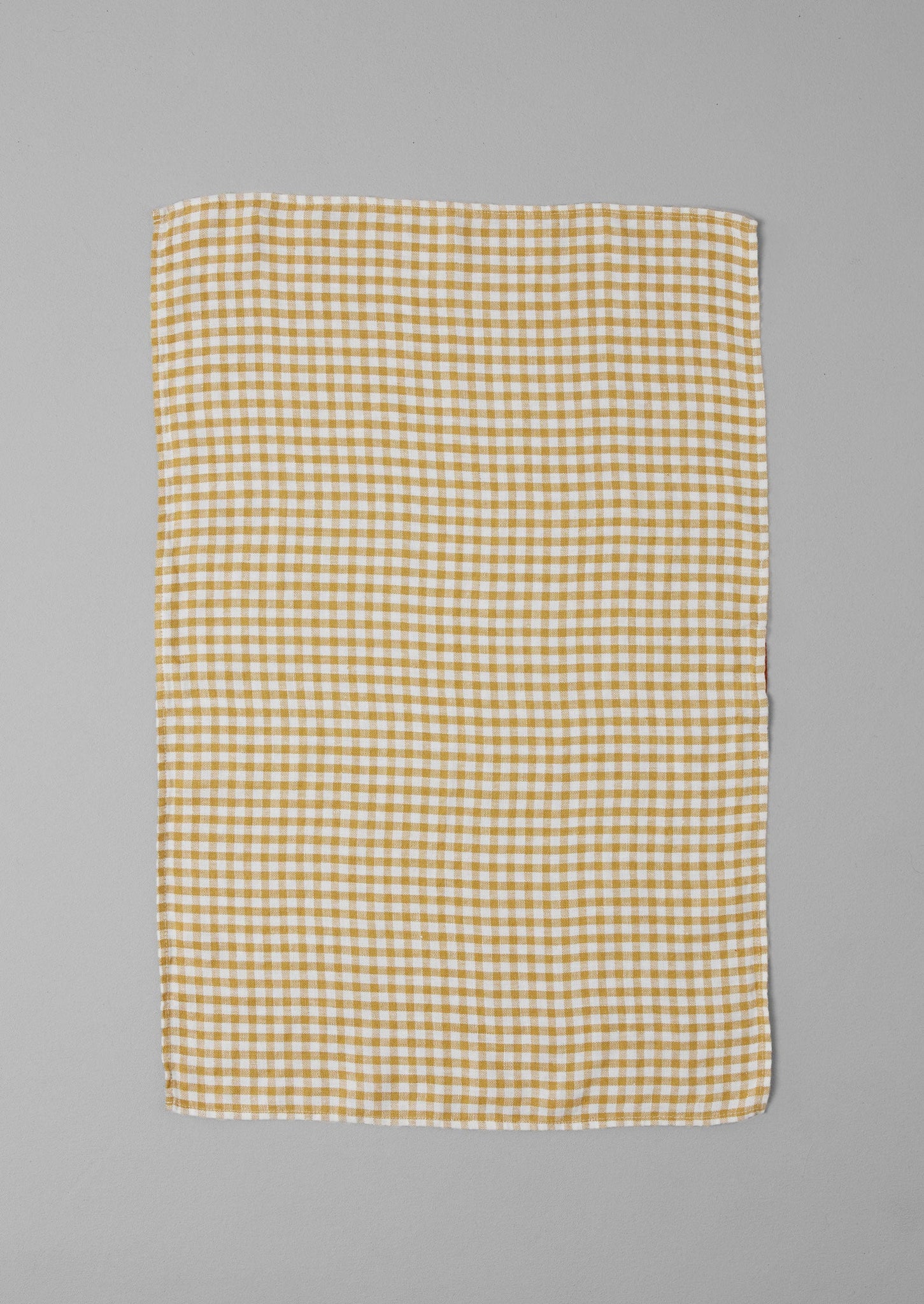 Gingham Linen Tea Towel | Chalk/Ochre