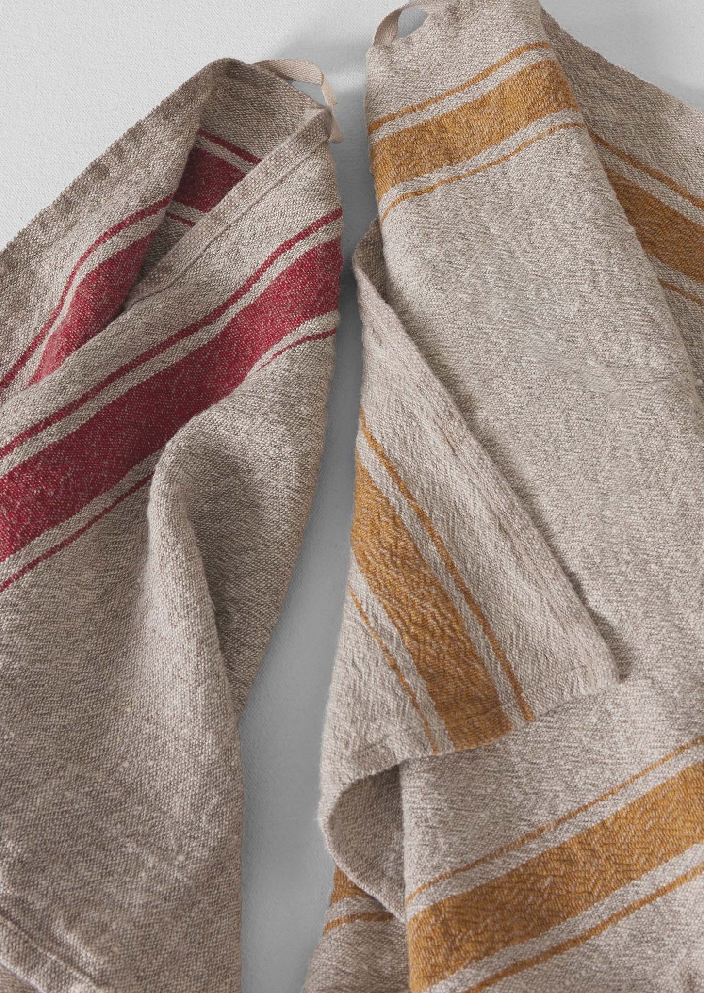 Provencal Stripe Linen Tea Towel | Natural/Mustard