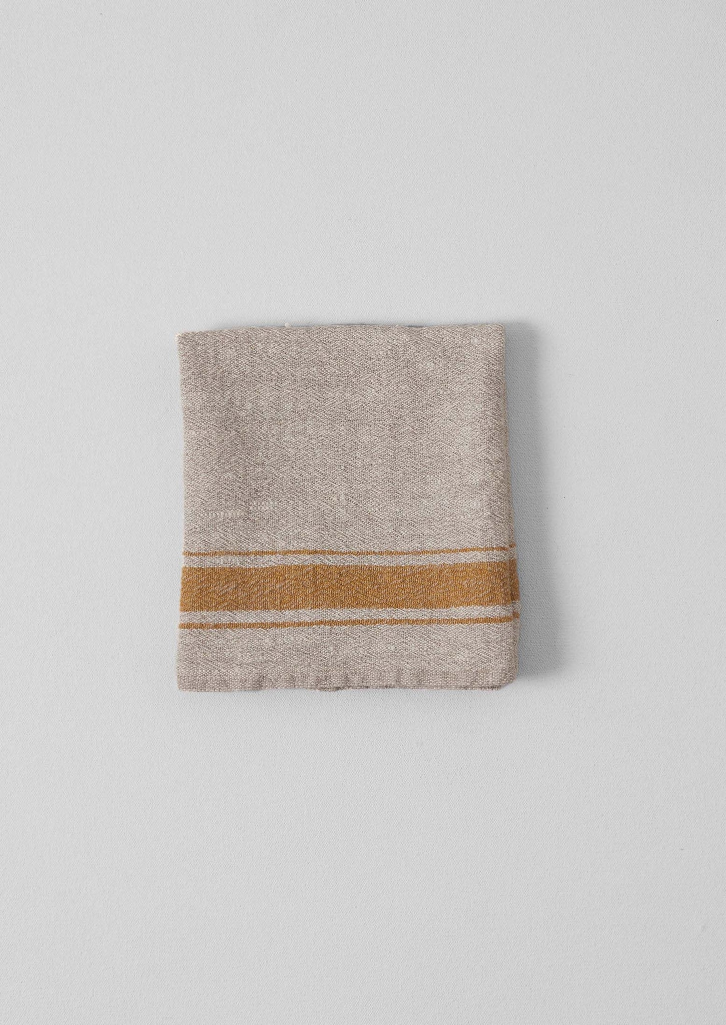 Provencal Stripe Linen Tea Towel | Natural/Mustard