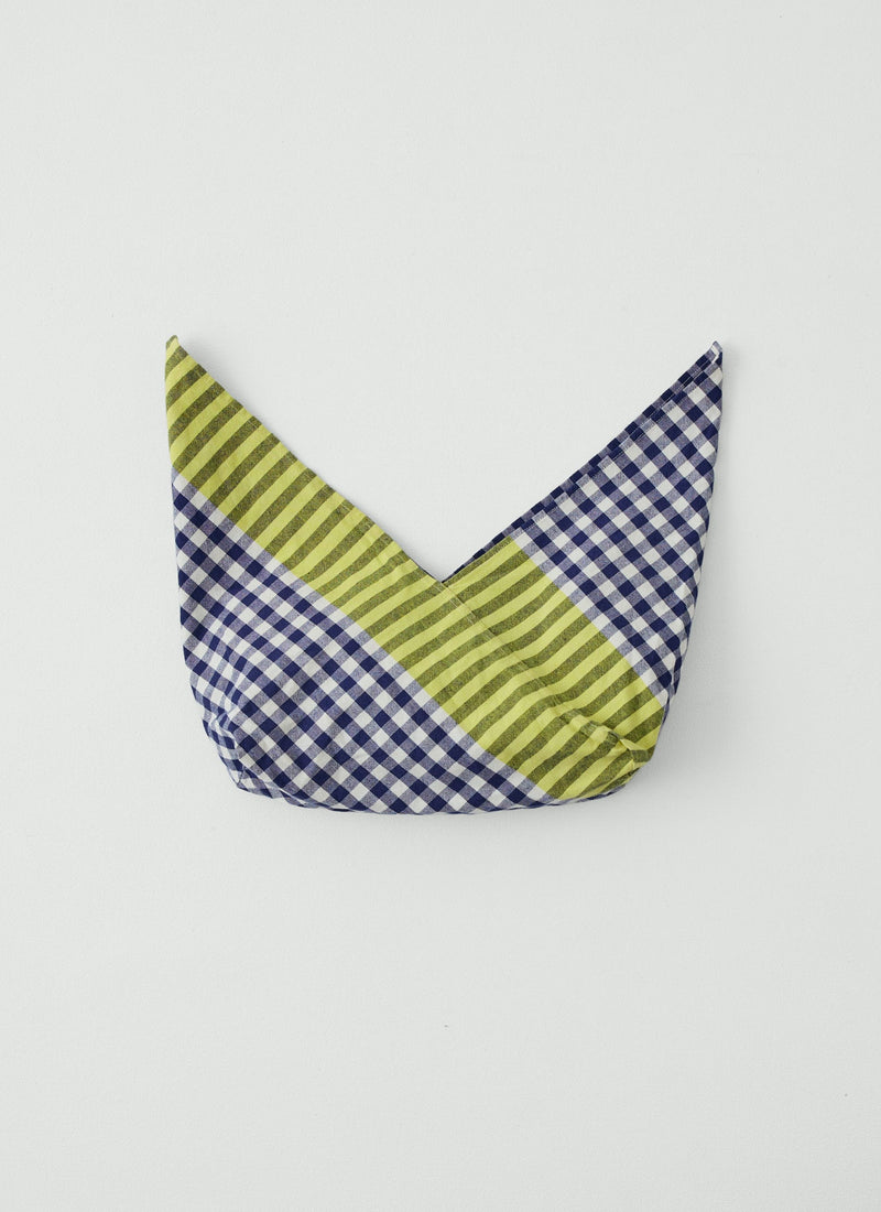 Hand Woven Siesta Check Bread Bag | Cobalt/Citrus