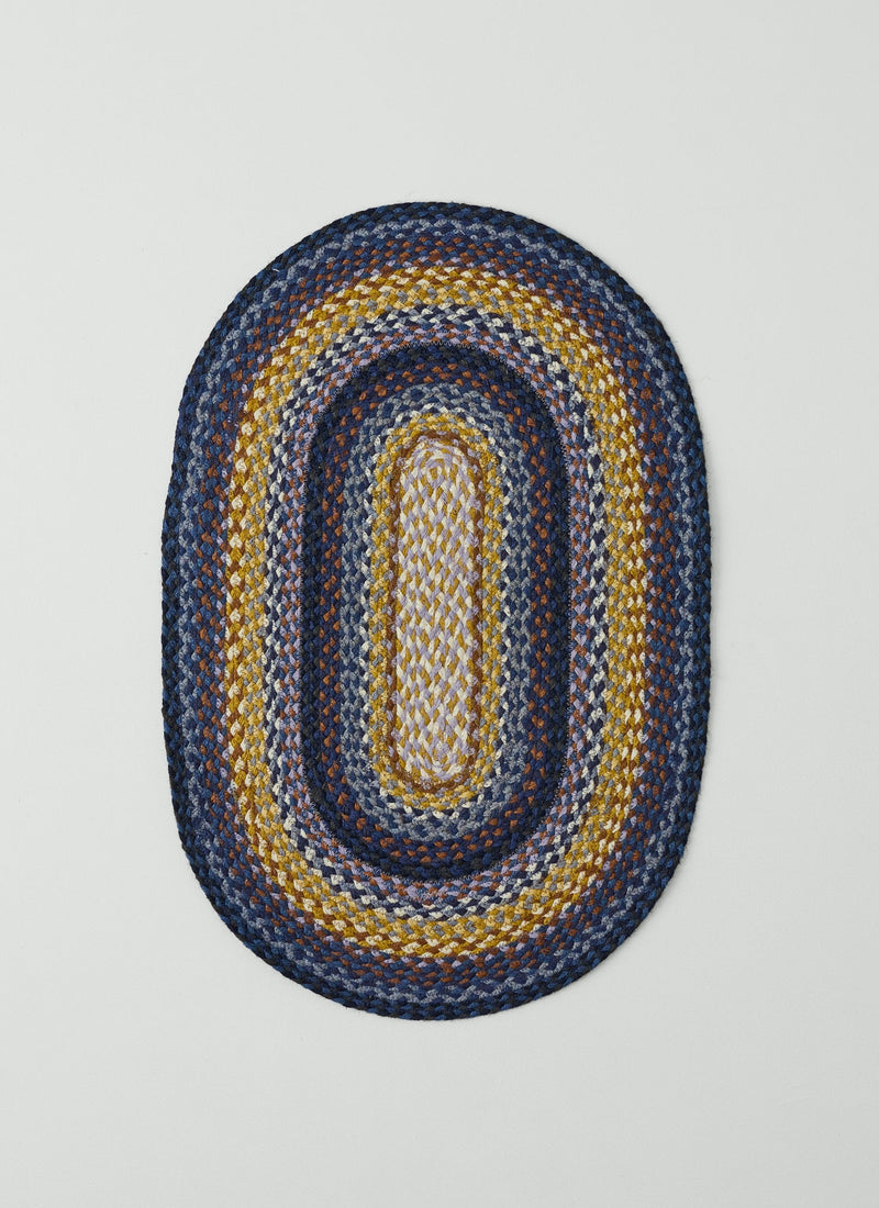 Jute Braided Doormat | Cobalt/Harvest