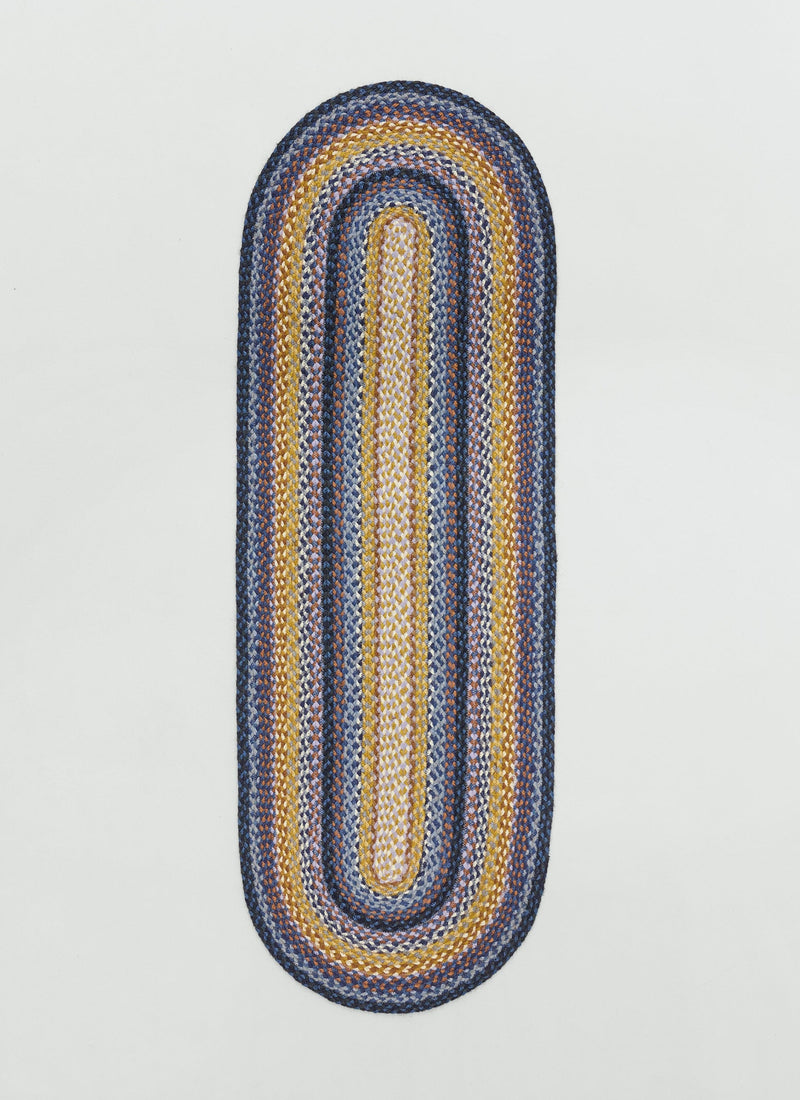Jute Braided Runner | Cobalt/Harvest