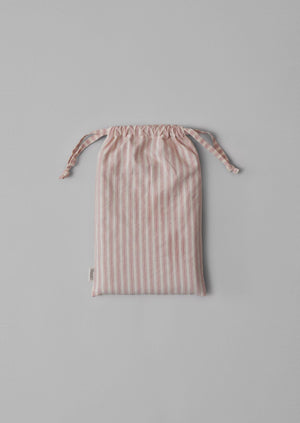 Organic Cotton Ticking Stripe Oxford Pillowcase | Ecru/Rose