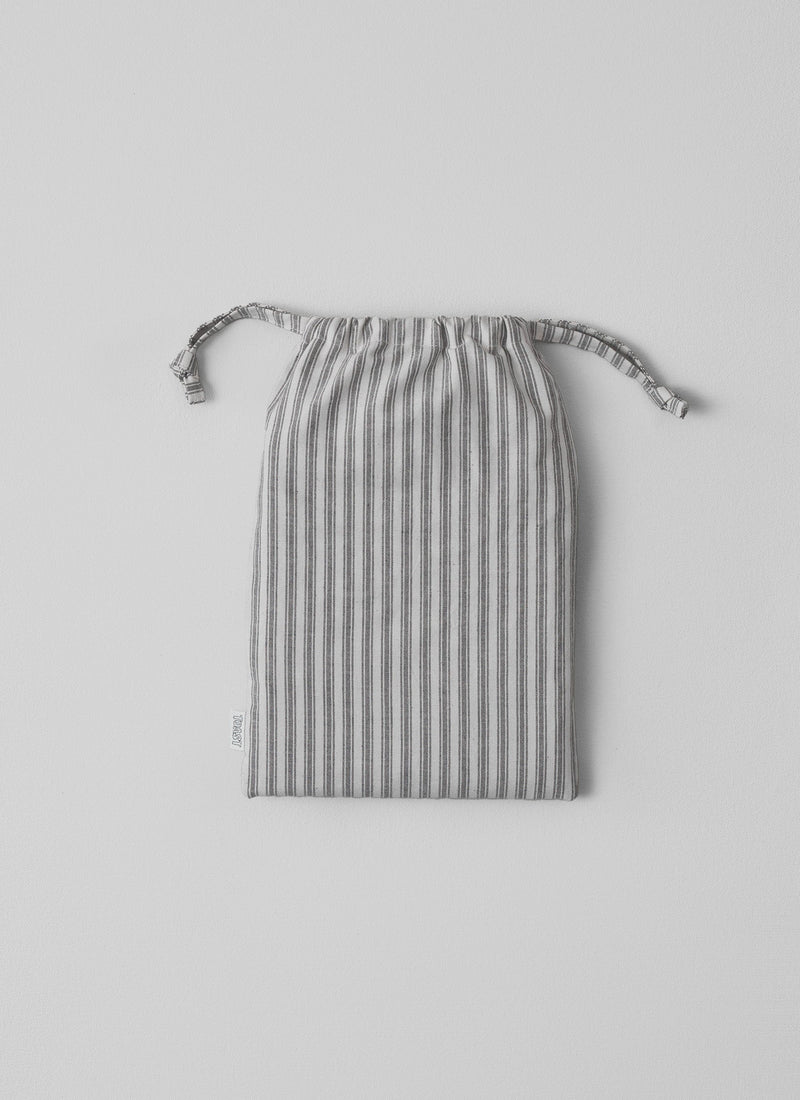 Ticking Stripe Cotton Housewife Pillowcase | Ecru/Graphite