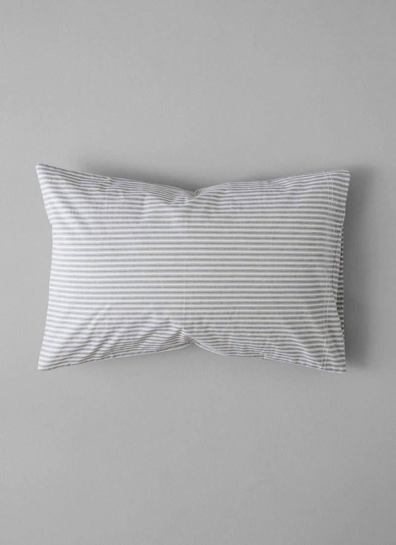 Ticking Stripe Cotton Housewife Pillowcase | Ecru/Graphite