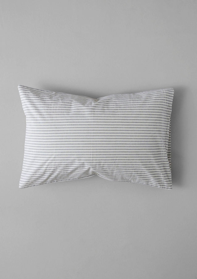 Organic Cotton Ticking Stripe Housewife Pillowcase | Ecru/Graphite