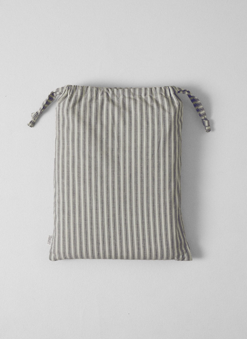 Ticking Stripe Cotton Fitted Sheet | Ecru/Graphite