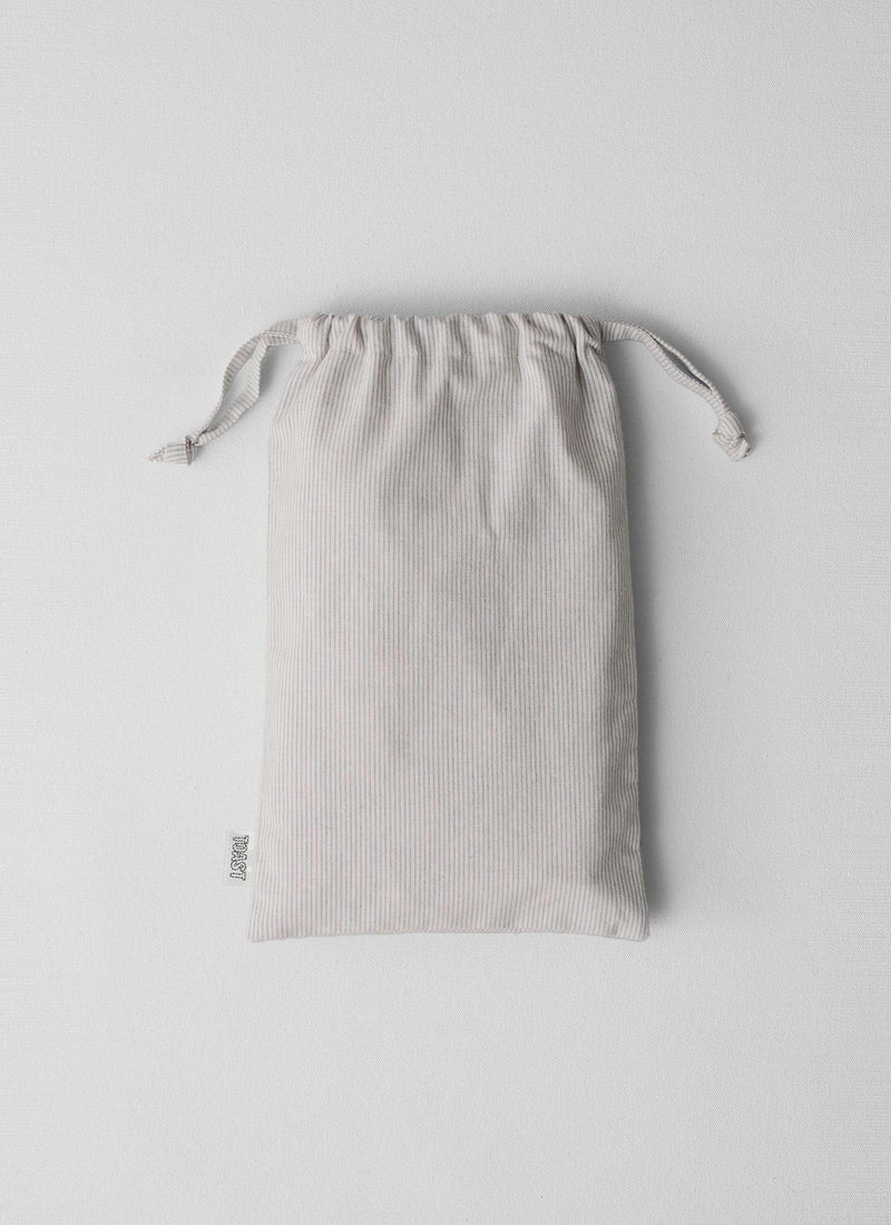Fine Stripe Cotton Housewife Pillowcase | Ecru/Smoke Blue