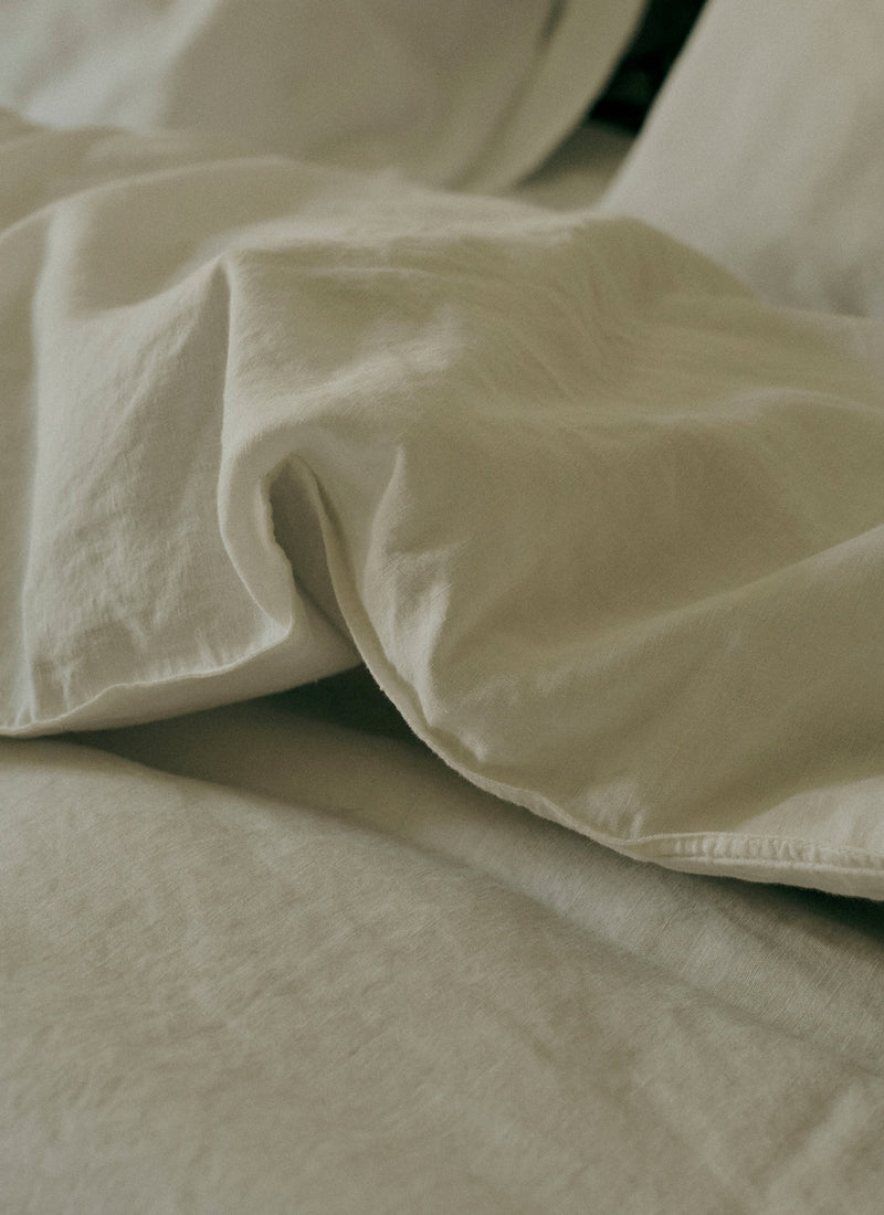 Washed Linen Cotton Duvet Cover | Ecru