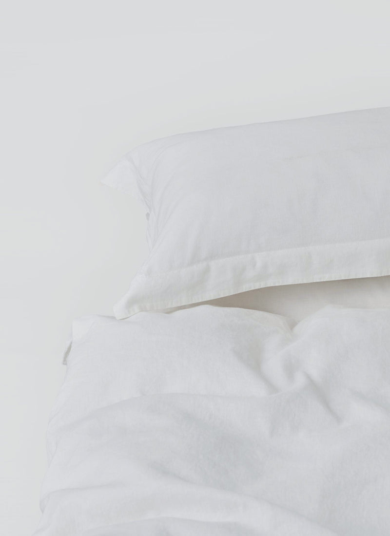 Washed Linen Cotton Duvet Cover | Ecru