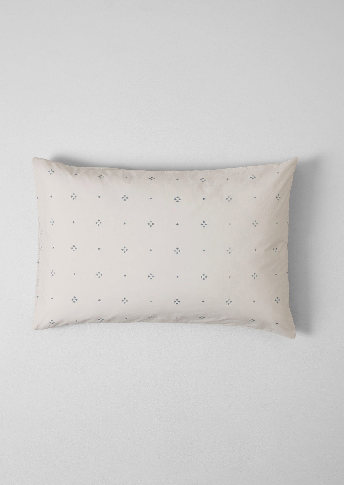 Rowan Print Housewife Pillowcase Set | Ecru/Soft Blue