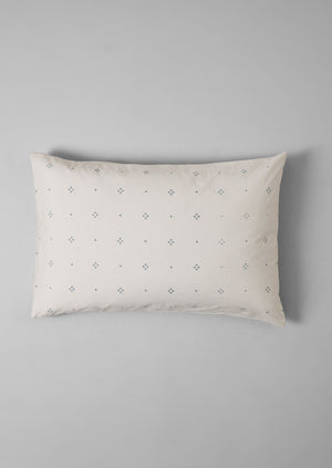 Rowan Print Housewife Pillowcase Set | Ecru/Soft Blue