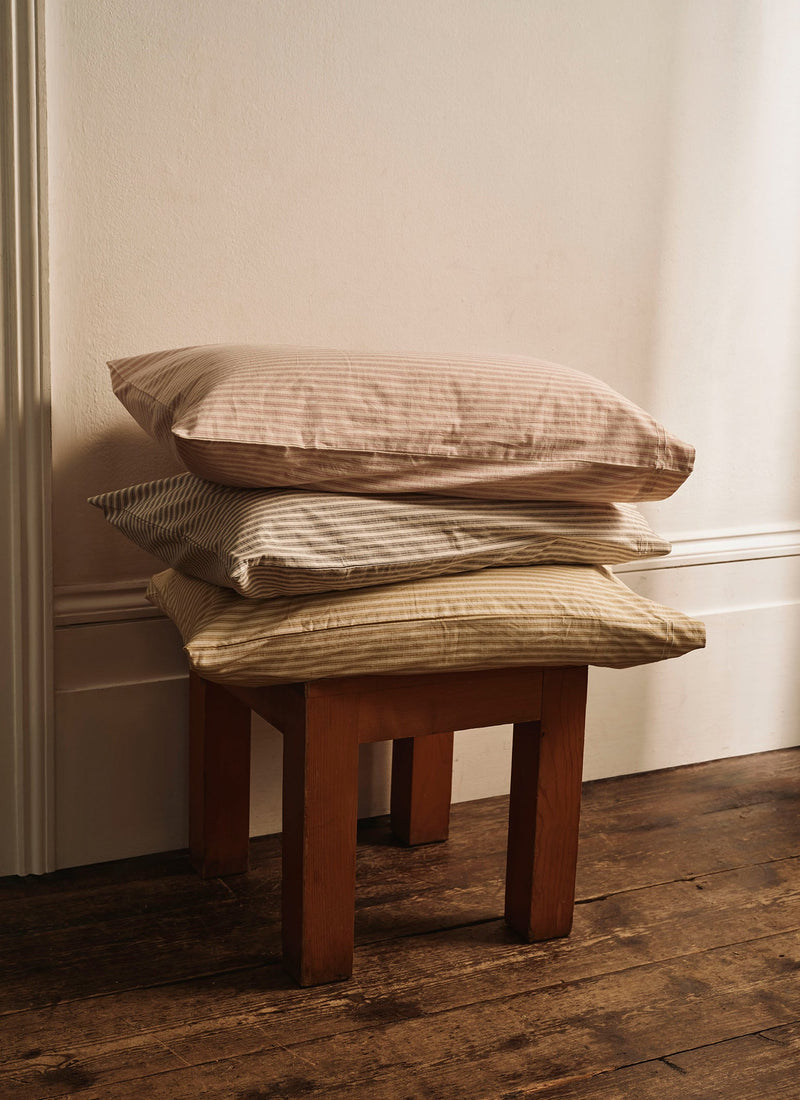 Ticking Stripe Cotton Duvet Cover | Ecru/Graphite