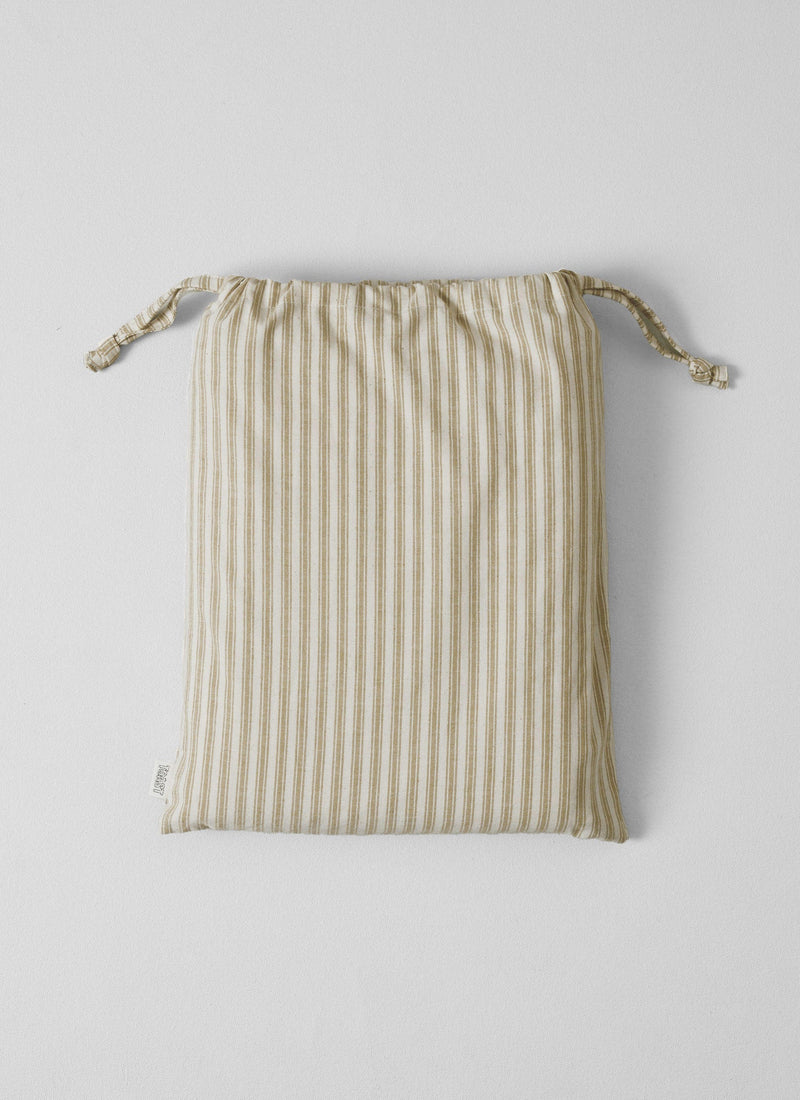 Ticking Stripe Cotton Duvet Cover | Ecru/Straw