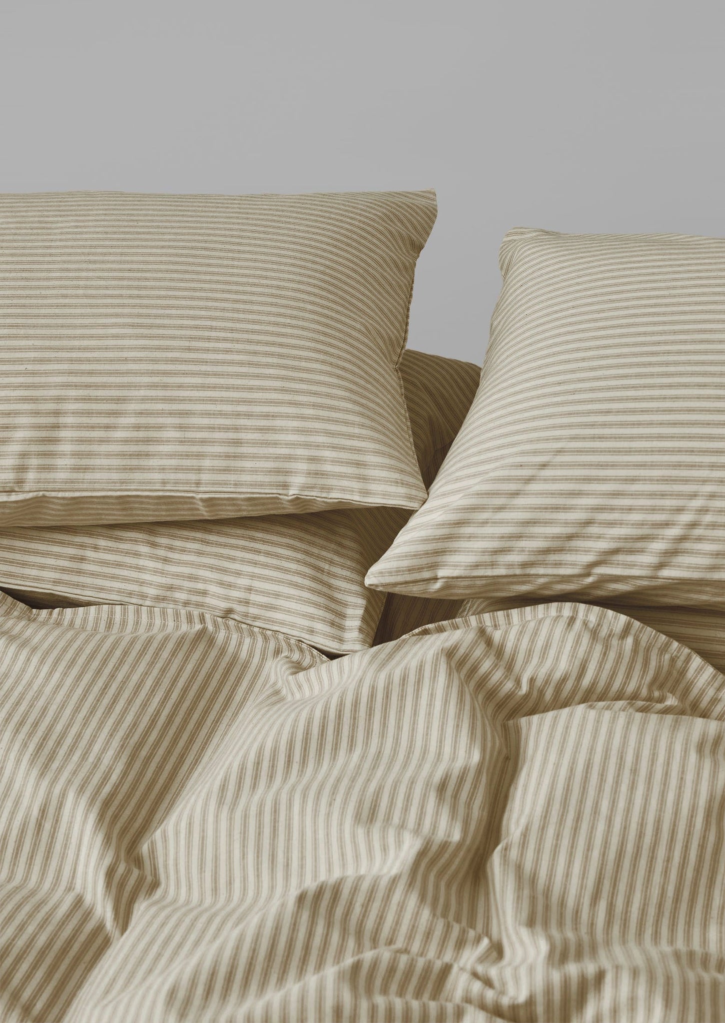 Organic Cotton Ticking Stripe Duvet Cover | Ecru/Straw