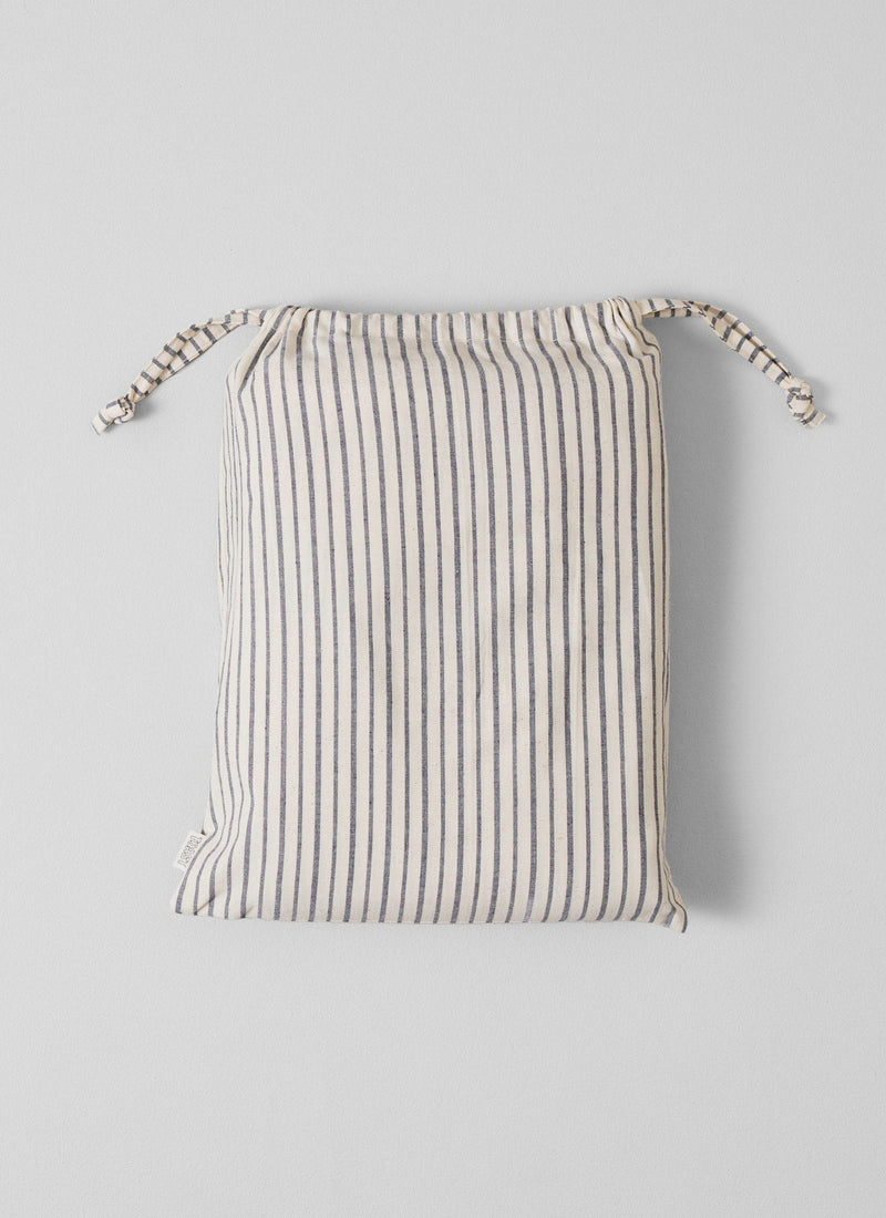 Pyjama Stripe Cotton Duvet Cover | Navy/Ecru