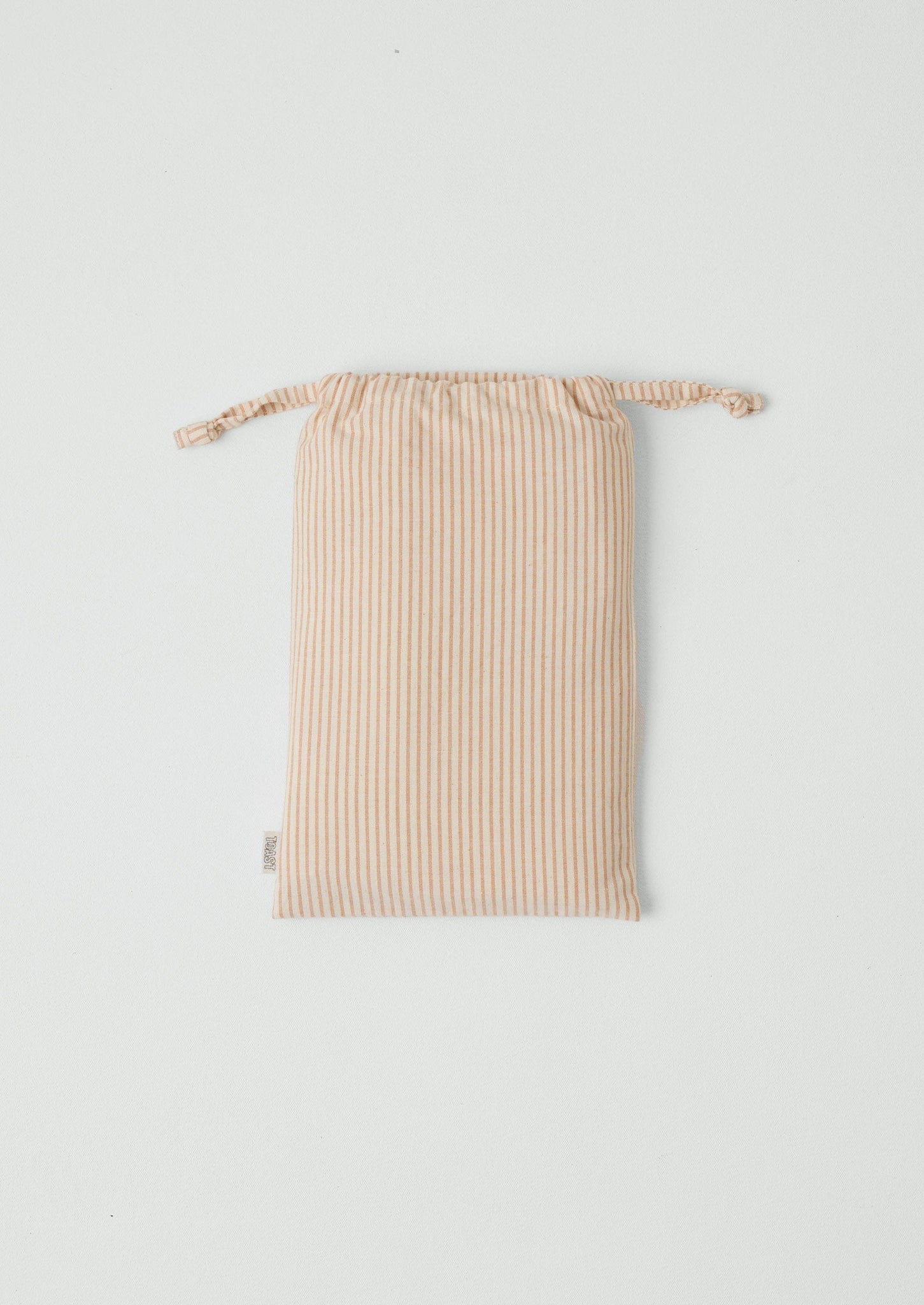 Soft Stripe Cotton Embroidered Pillowcase | Clay/Ecru