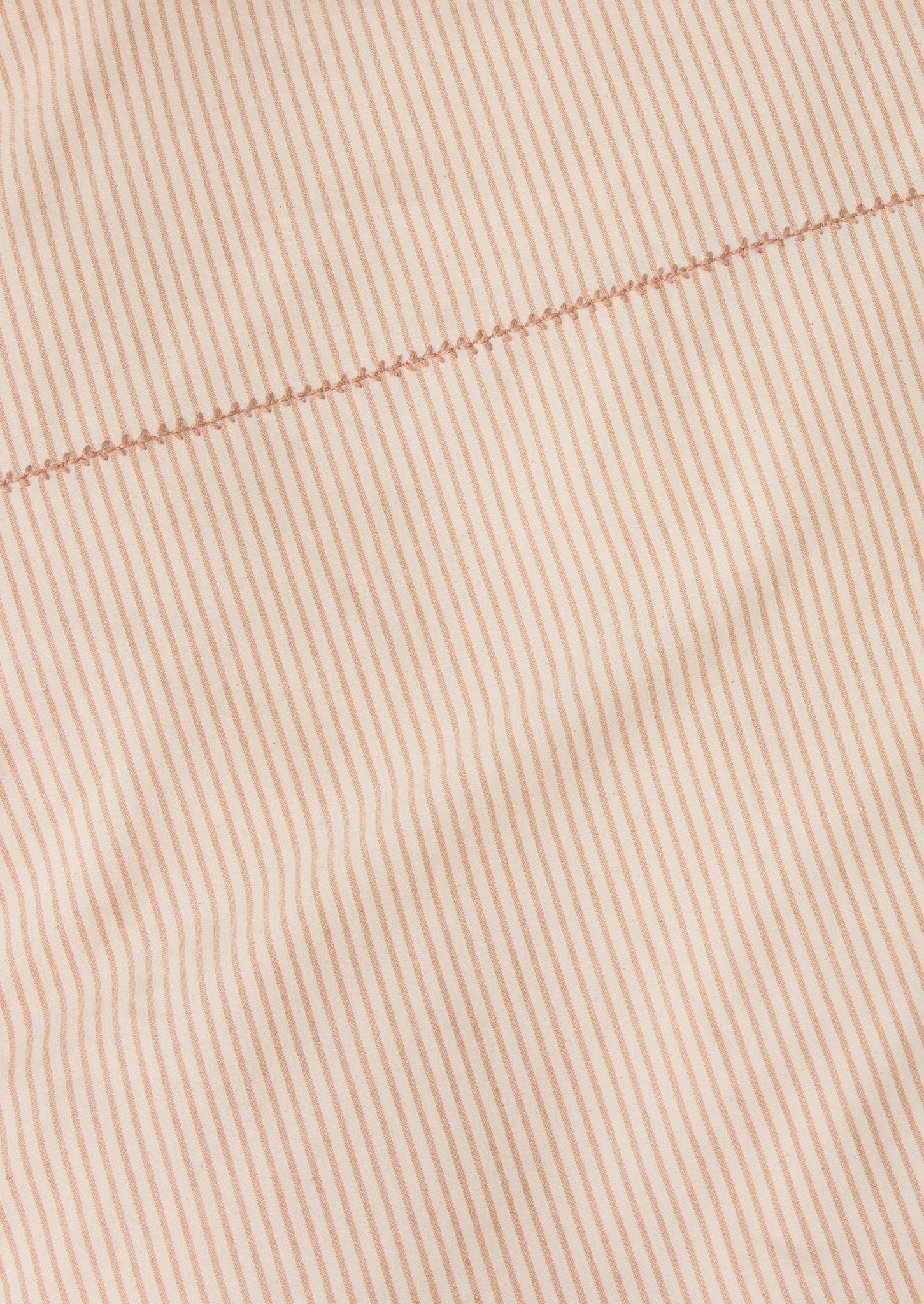 Soft Stripe Cotton Embroidered Duvet Cover | Clay/Ecru