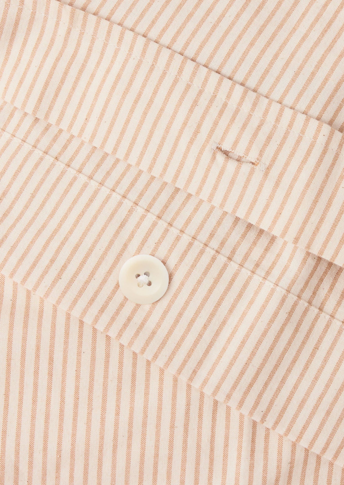 Soft Stripe Cotton Embroidered Duvet Cover | Clay/Ecru