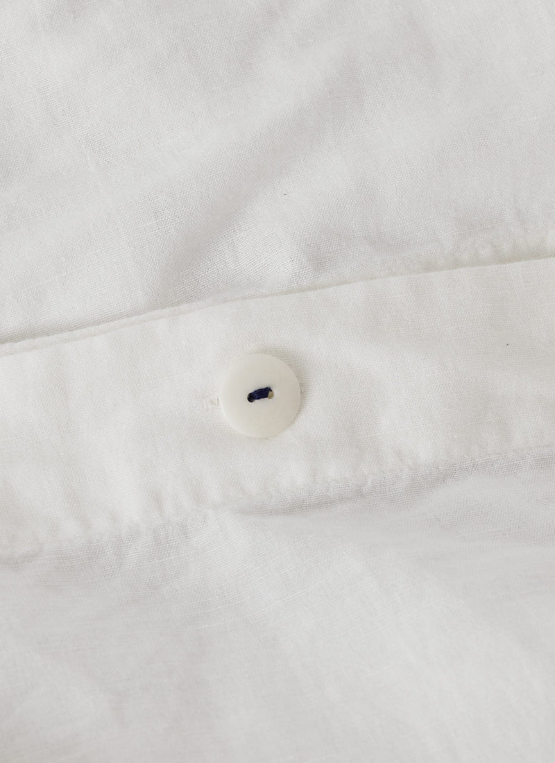 Bud Embroidered Duvet Cover | Ivory/Delft Blue