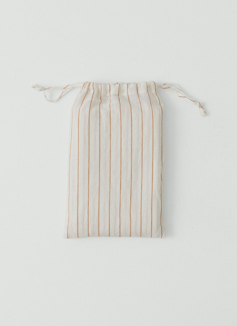 Mina Stripe Linen Cotton Pillowcase Set | Ivory/Caramel
