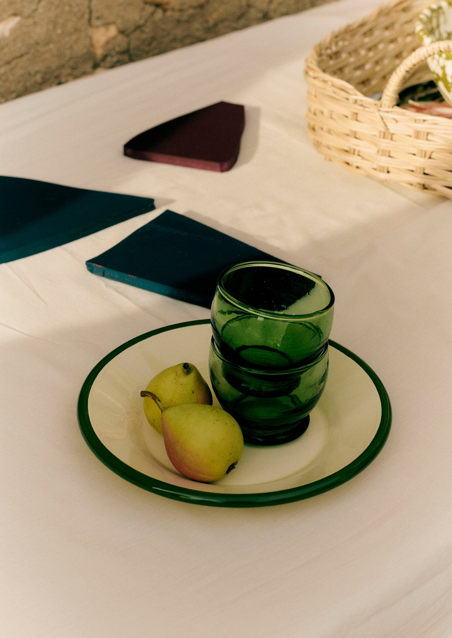 Enamel Plate | Cream/Leaf