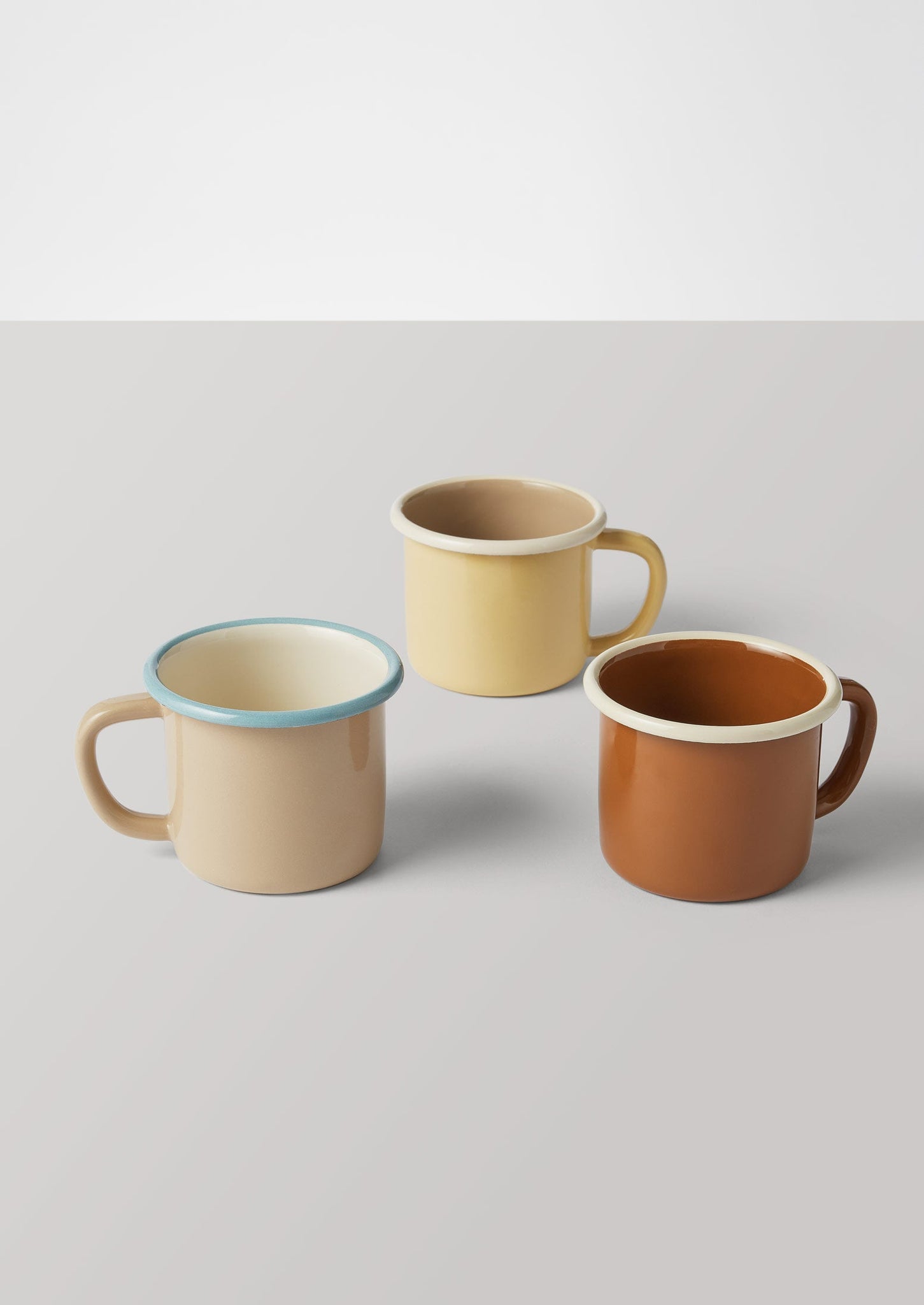 Contrast Rim Enamel Mug | Cumin/Cream